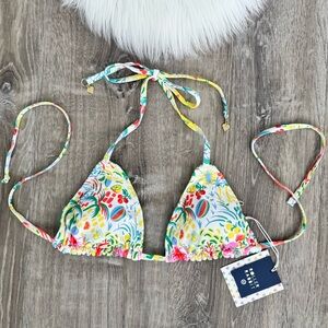 💛💚 Roller Rabbit x Target Vacation/Star Geo Reversible Bikini Top - M